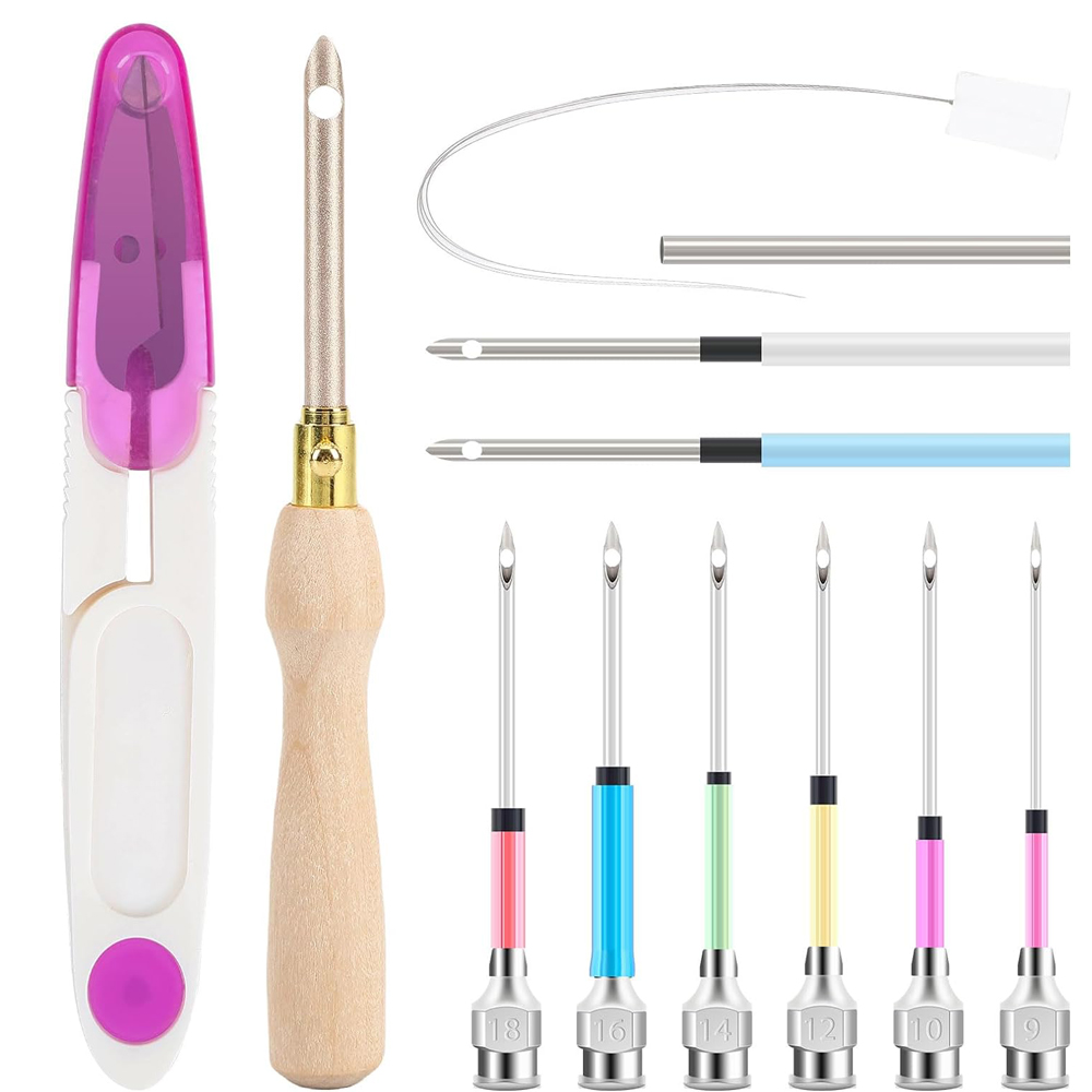 Embroidery Floss Thread - 13Pcs Punch Needle Kit Adjustable Punch