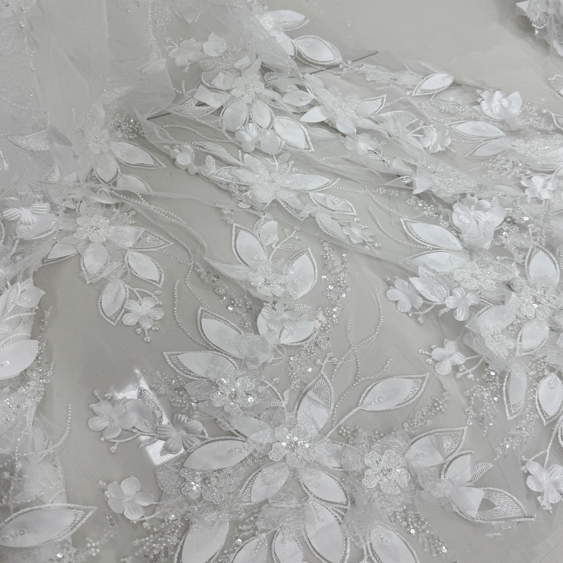 Heavy Beaded 3D Flower Lace Fa - đánh giá và giá Sewing Net