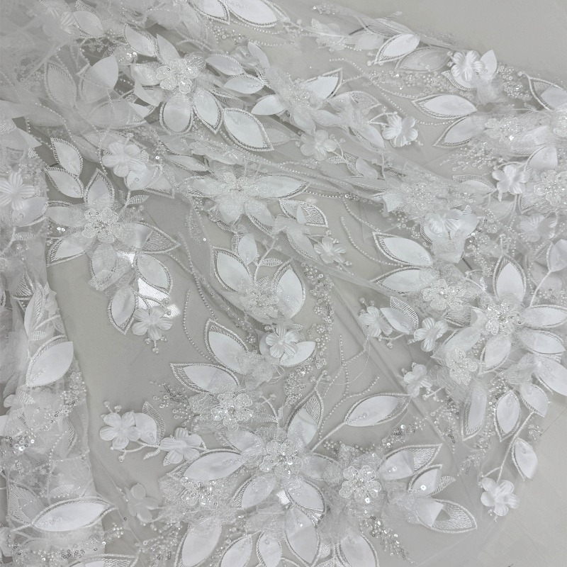 Heavy Beaded 3D Flower Lace Fa - đánh giá và giá Sewing Net