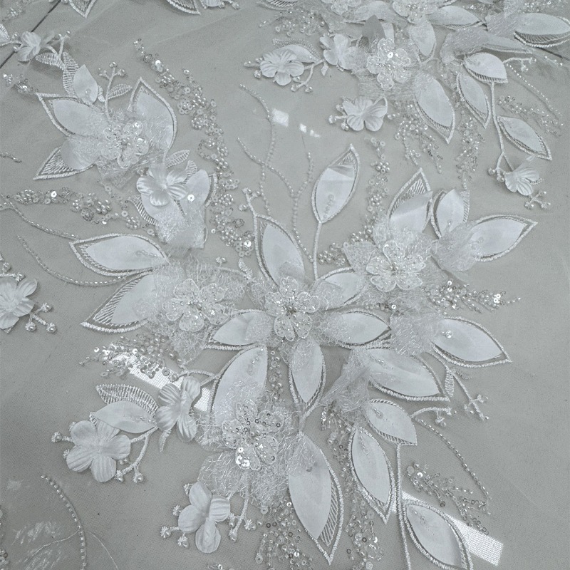 Heavy Beaded 3D Flower Lace Fa - đánh giá và giá Sewing Net