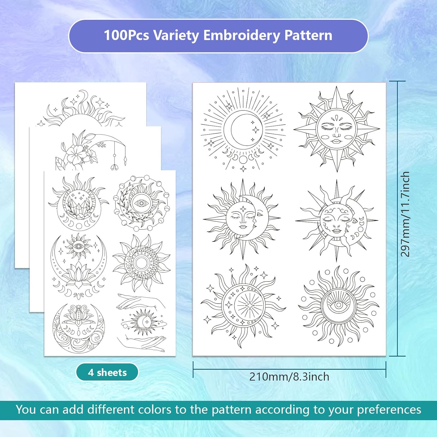 Sun Moon Pattern Water Soluble - đánh giá và giá Textile Sewing Patterns
