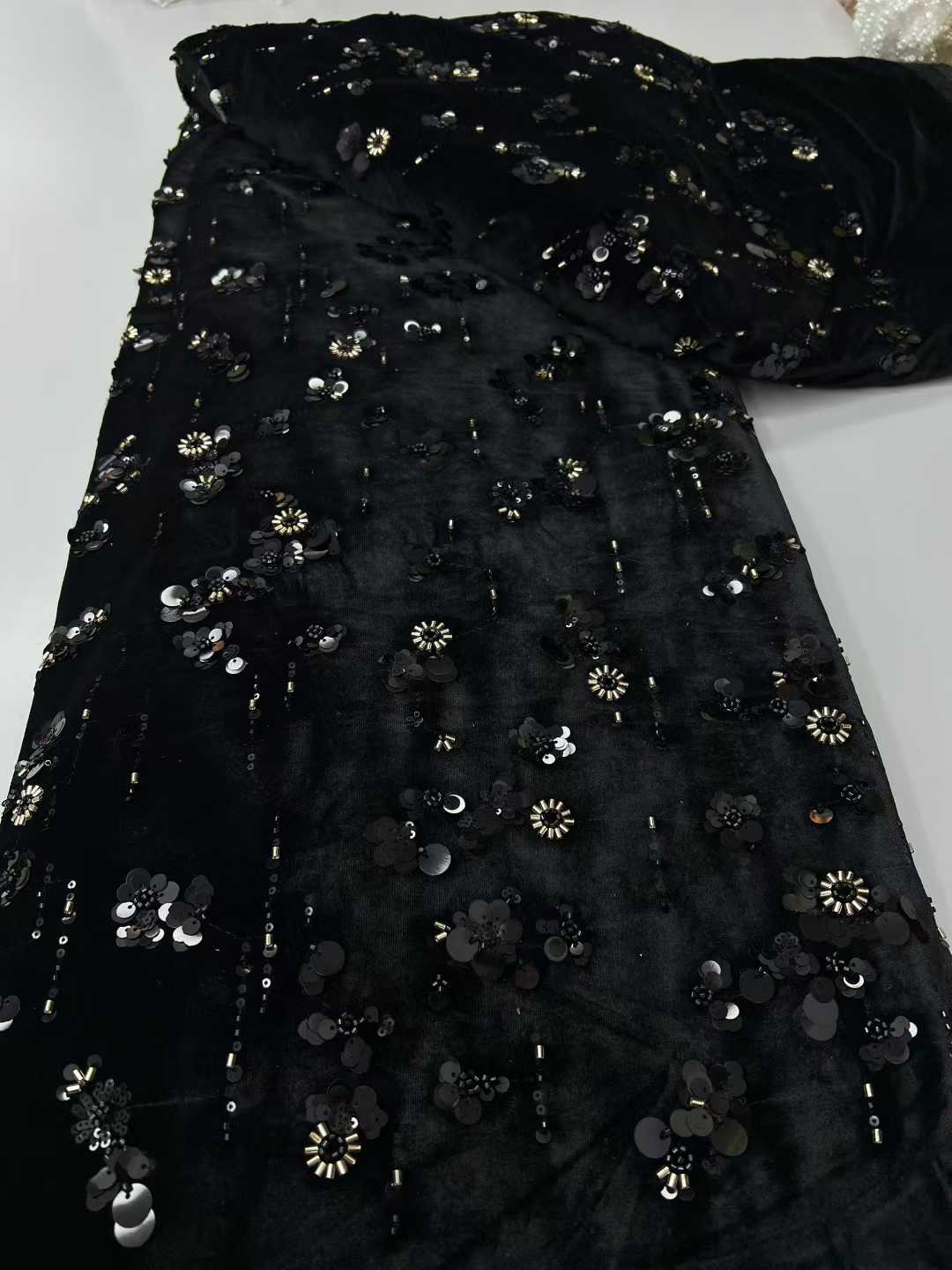 African Sequins Velvet Lace Fa - đánh giá và giá Sewing Velvet Fabric