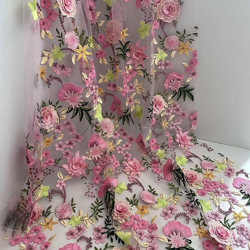 90x130cm 3D Floral Embroidered - đánh giá và giá Sewing In Textile