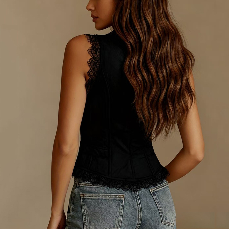 Jacken Damen V Deep Neck Lace  - đánh giá và giá Sewing Vest