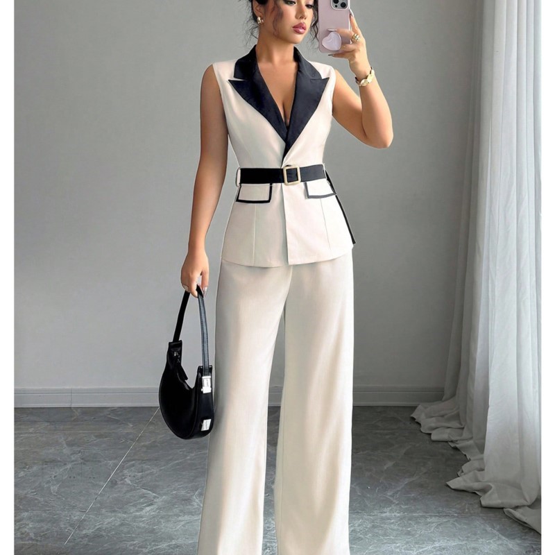 Vest Suit Women Wide Leg Pants - đánh giá và giá Sewing Vest