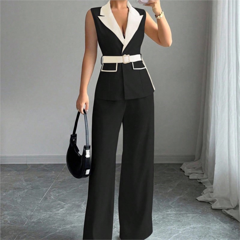 Vest Suit Women Wide Leg Pants - đánh giá và giá Sewing Vest