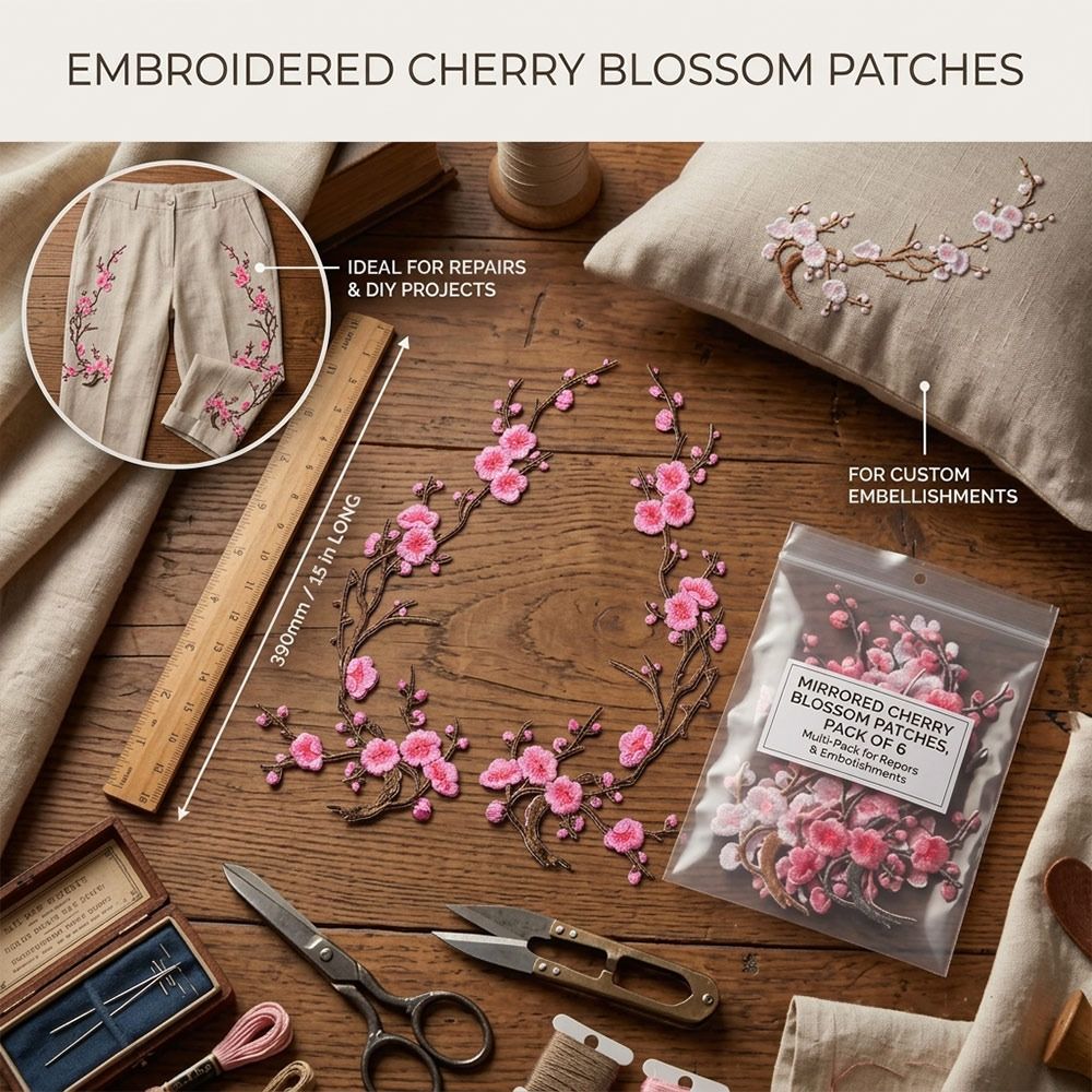 DIY Cherry Blossom Iron On Pat - đánh giá và giá Sewing In Textile