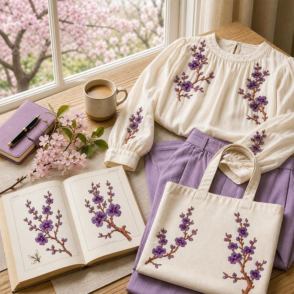 DIY Cherry Blossom Iron On Pat - đánh giá và giá Sewing In Textile